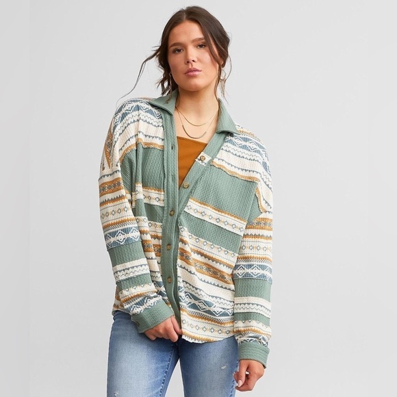 Miss Me Striped Dolman Shirt Size XS *BUCKLE EXCLUSIVE - Picture 5 of 8